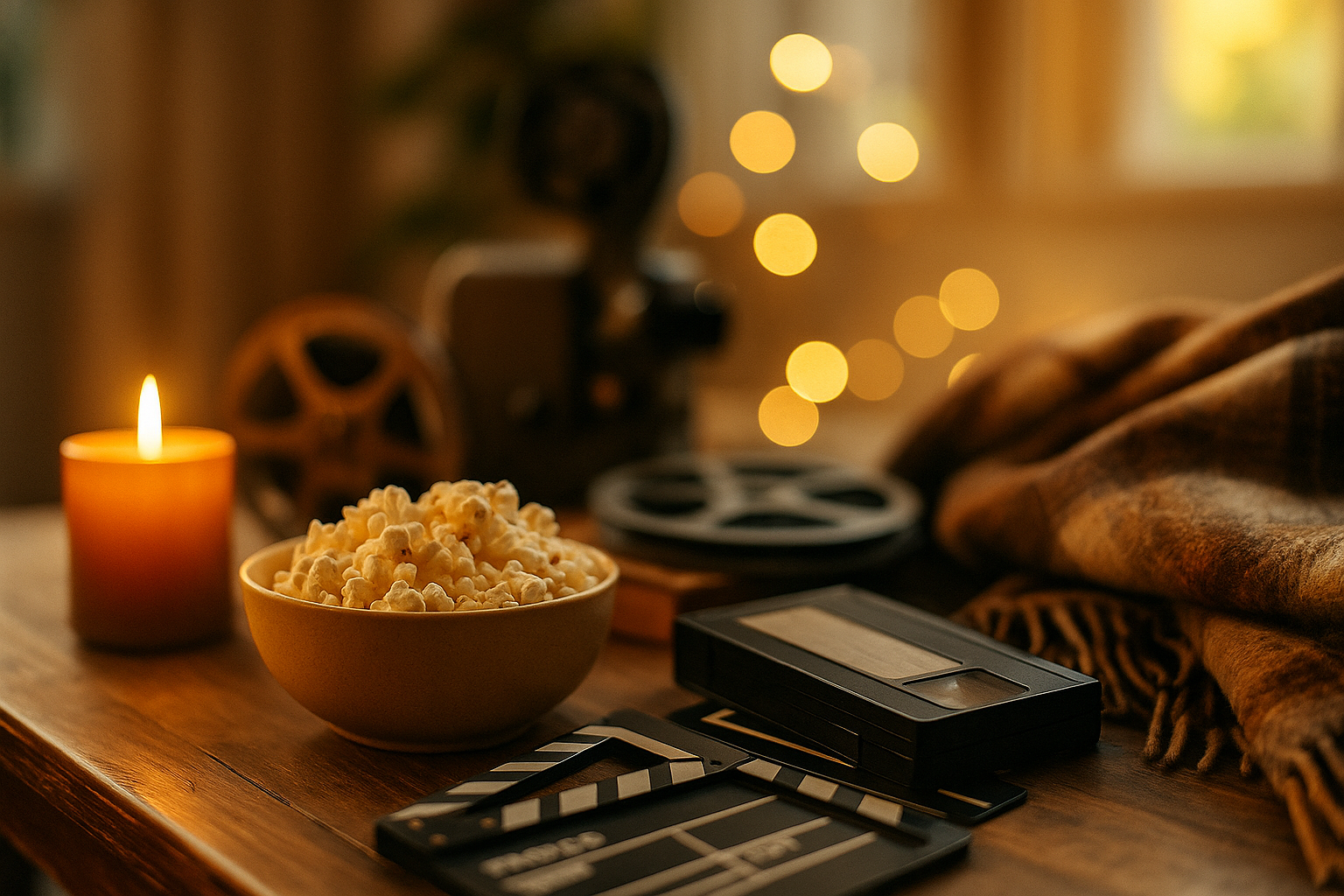 Snacks and a movie-night setup